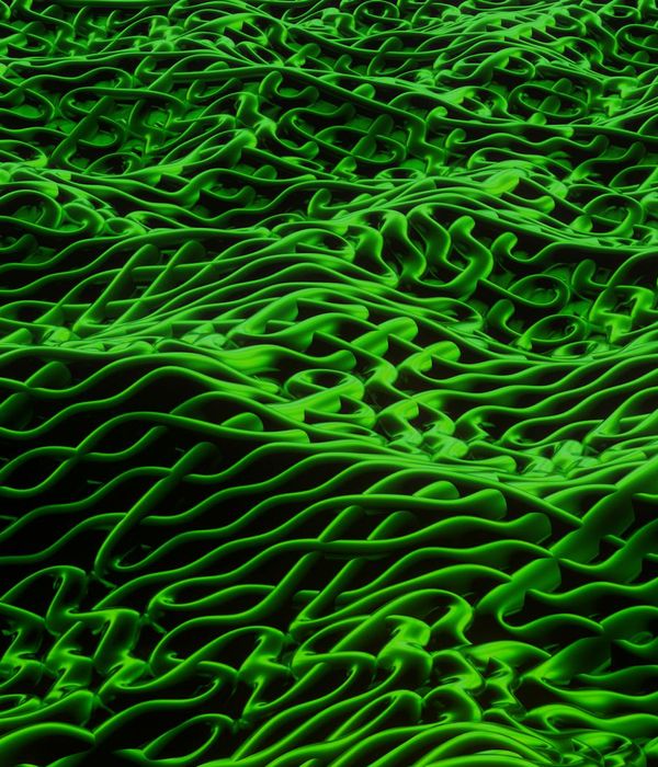 Abstract green pulse line on dark background